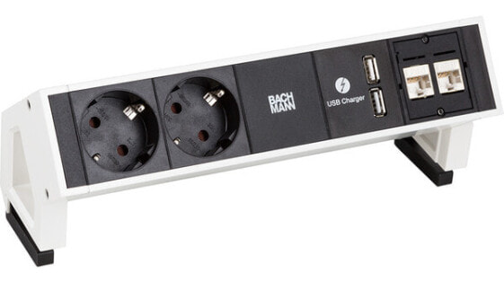 Bachmann DESK 2 - 2 m - 2 AC outlet(s) - Indoor - Type F - Type F - IP20
