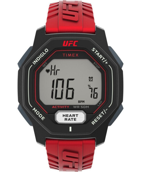 UFC Men's Spark Digital Red Polyurethane Strap Heart Rate Watch 46mm