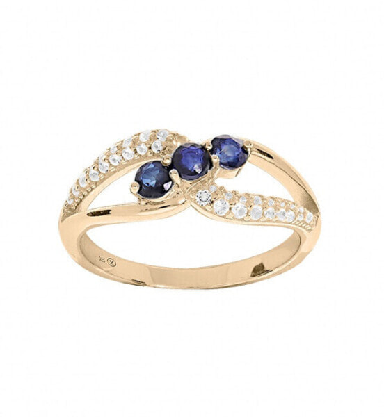 Elegant gold-plated ring with zircons PO/SR08669B