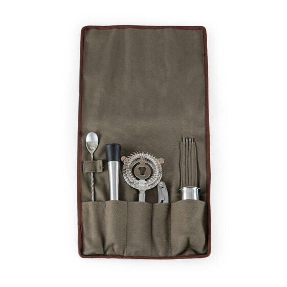 by Picnic Time 10-Piece Bar Tool Roll Up Kit