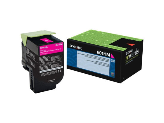 Lexmark (801HM) High Yield Magenta Return Program Toner Cartridge (3 000 Yield)