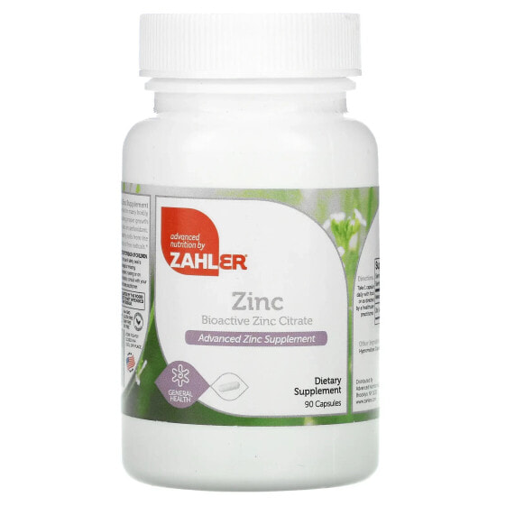 Zinc, Bioactive Zinc Citrate, 90 Capsules