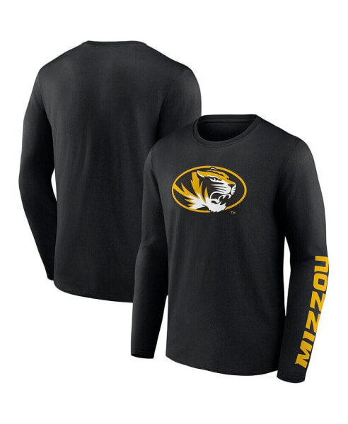 Men's Black Missouri Tigers Double Time 2-Hit Long Sleeve T-shirt