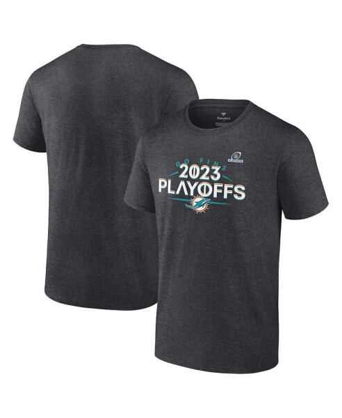 Men's Heather Charcoal Miami Dolphins 2023 NFL Playoffs T-shirt
