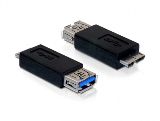 Delock USB 3.0 Adapter - USB 3.0-A FM - micro USB 3.0-B M - Male/Female - Black