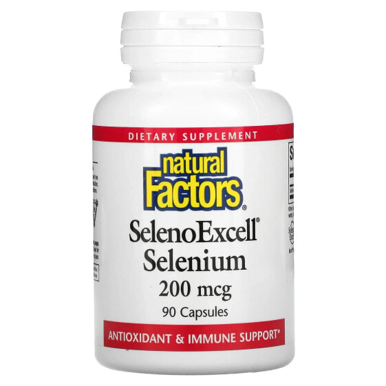 Минералы Natural Factors SelenoExcell, селен, 200 мкг, 90 капсул