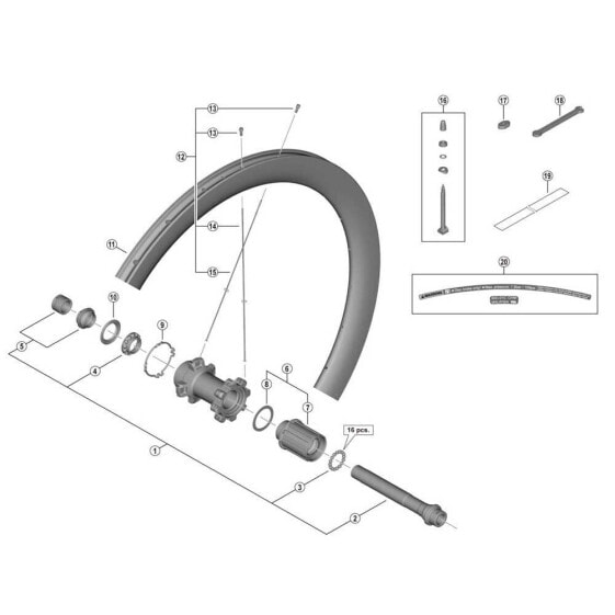 SHIMANO WH-R8170-C50-TL-R Spoke