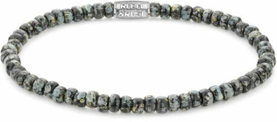 Japanese Black Leopard Beaded Bracelet RR-40116-S