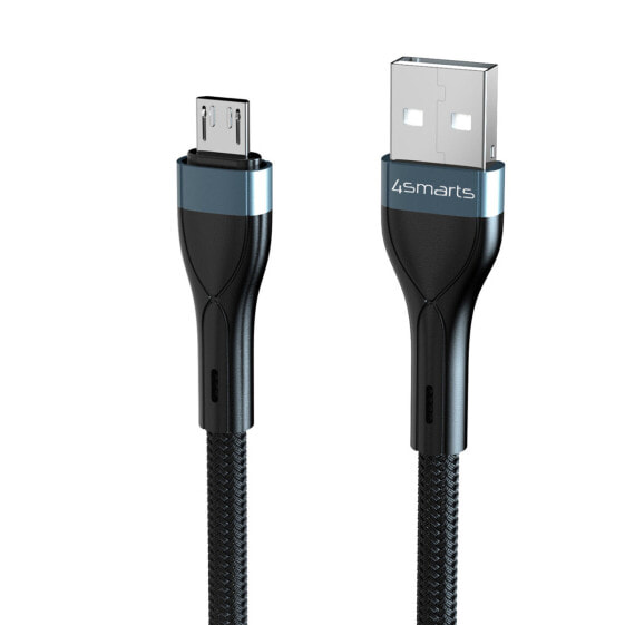 4smarts 540422 - 1 m - USB A - Micro-USB A - USB 2.0 - 480 Mbit/s - Black - Grey