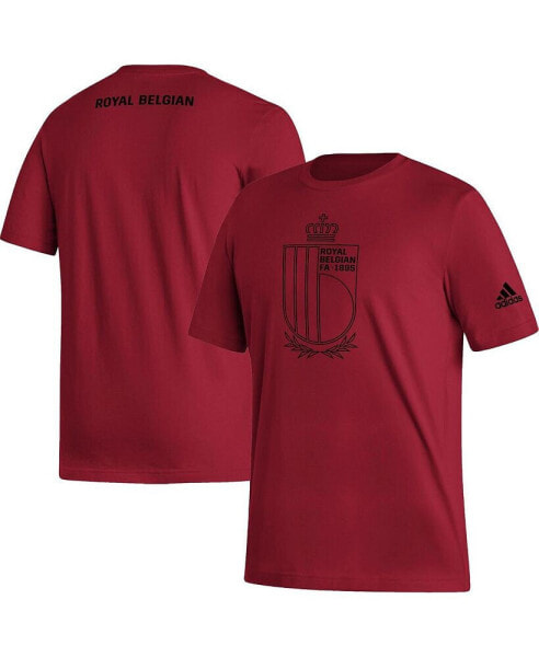 Men's Red Belgium National Team Outlined Crest T-shirt