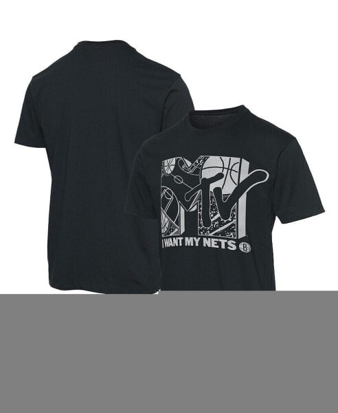 Men's Black Brooklyn Nets NBA x MTV I Want My T-shirt
