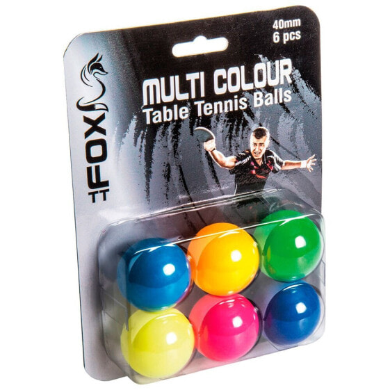 Мячи для настольного тенниса FOX TT цветные 40 мм 6 шт.