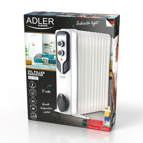 Масляный радиатор Adler AD 7817 Белый Чёрный 2500 W