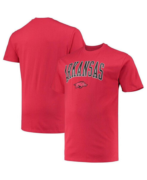 Men's Cardinal Arkansas Razorbacks Big and Tall Arch Over Wordmark T-shirt