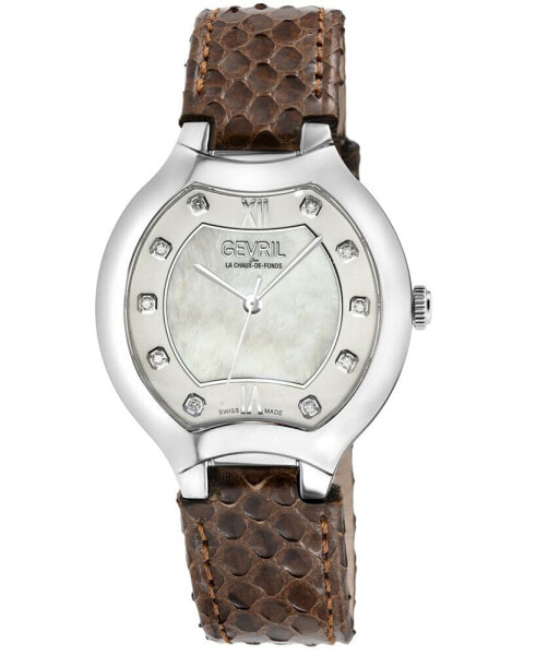 Часы Gevril Lugano Brown Leather 35mm