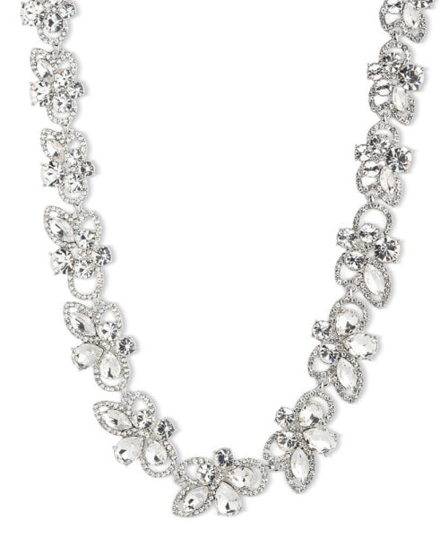 Silver-Tone Crystal Petal All-Around Collar Necklace, 16" + 3" extender