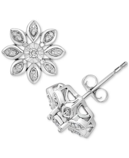 Серьги Macy's Diamond Flower Cluster