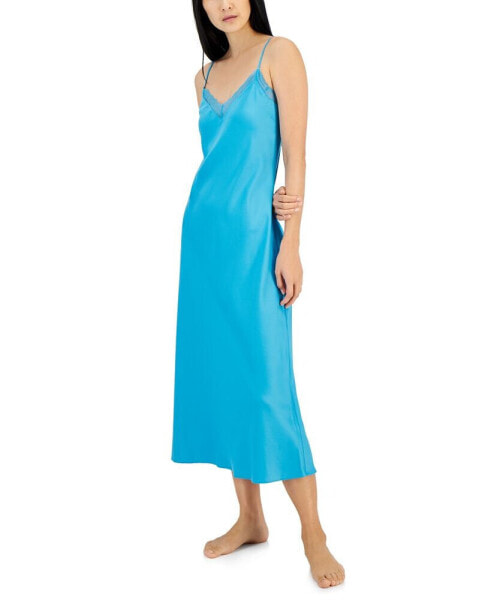 Women's Lace-Trim Satin Nightgown, Created for Macy's