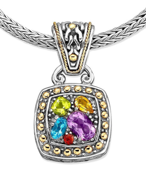 EFFY Collection balissima by EFFY® Multistone Square Pendant (1-5/8 ct. t.w.) in 18k Gold and Sterling Silver