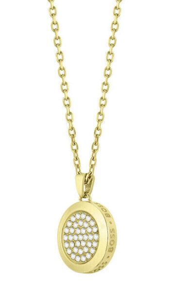 Dazzling Gold Plated Medallion Crystal Necklace 1580300