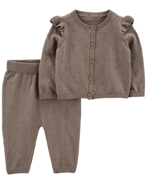 Baby 2-Piece Button-Front Cardigan Sweater Set 9M