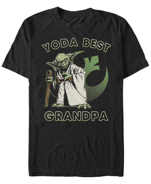 Men's Star Wars Yoda Best Grandpa Rebel Logo Short Sleeve T-shirt