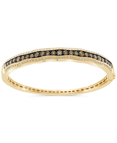 Red Carpet® Chocolate Diamond & Vanilla Diamond Wavy Bangle Bracelet (3-1/2 ct. t.w.) in 14k Gold