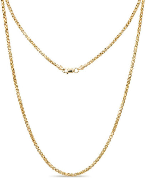 14K Gold Box Round 2mm Chain Necklace, 24", approx. 5.2grams
