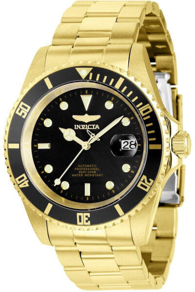 Invicta Pro Diver Men's Automatic Stainless Steel Watch 43 mm Gold / Black