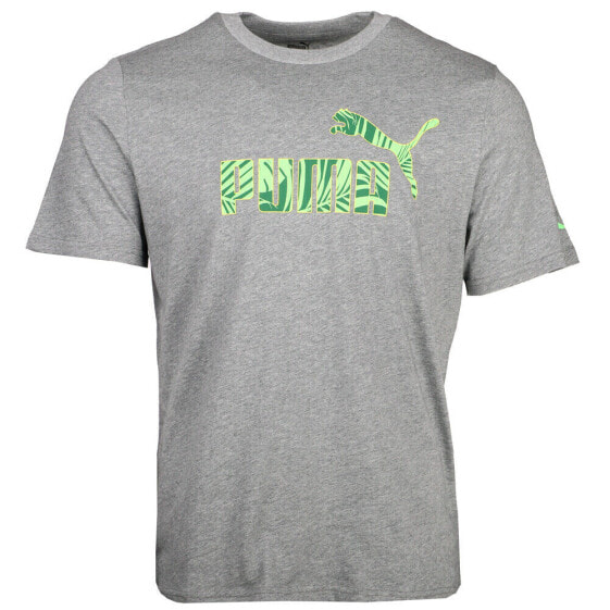 Футболка мужская PUMA Tropics No. 1 Logo Crew Neck Short Sleeve 100% хлопок серого цвета