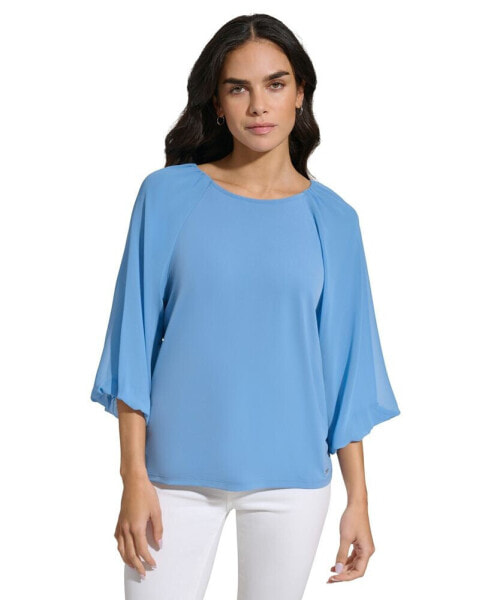 3/4 Chiffon Sleeve Blouse