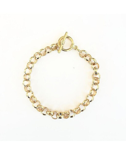 Round Chain Link Bracelet Gold