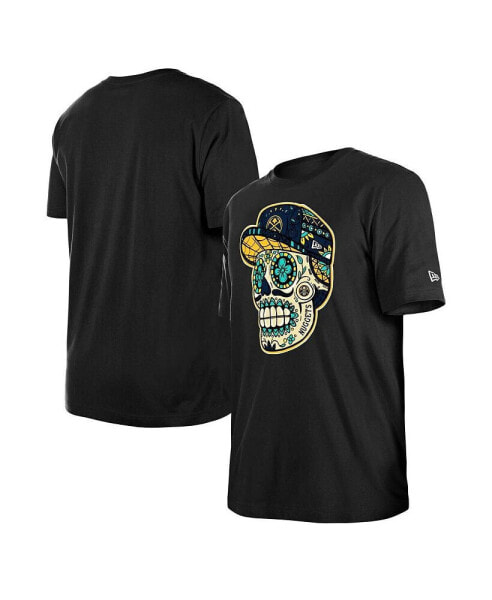 Men's and Women's Black Denver Nuggets Sugar Skull T-Shirt