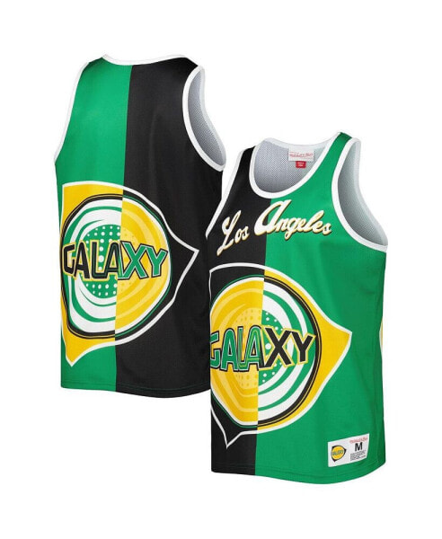 Men's Black, Green LA Galaxy Sublimated Split Logo Tank Top