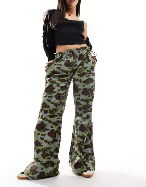 COLLUSION low rise camo trousers