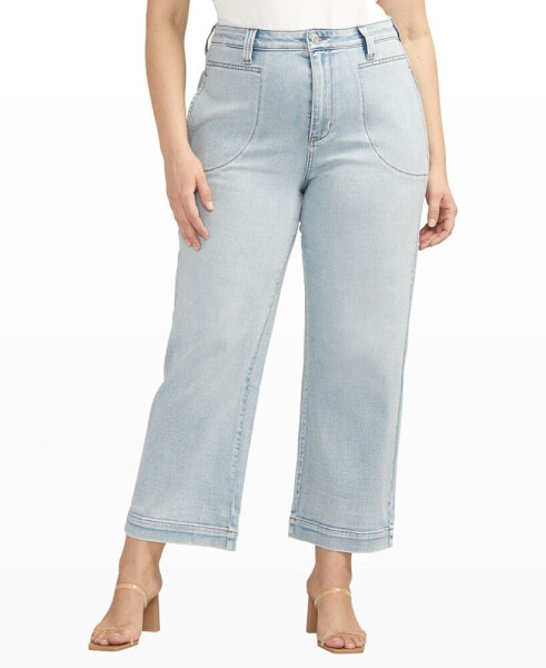 Plus Size Sophia High Rise Wide Leg Cropped Jeans