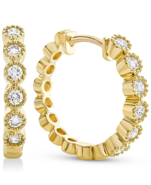 Серьги Macy's Diamond Milgrain Hoops