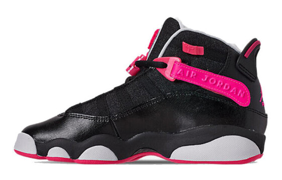 Кроссовки детские Jordan Air Jordan 6 Rings черно-розовые