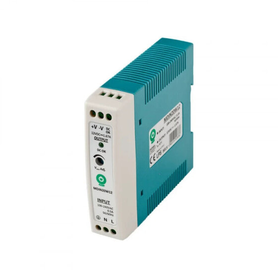 Блок питания DIN-рейка MDIN20W12 для DIN-рейки - 12V / 1,67A / 20W, OEM