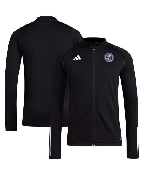 Men's Black New York City FC 2023 On-Field AEROREADY Full-Zip Training Top