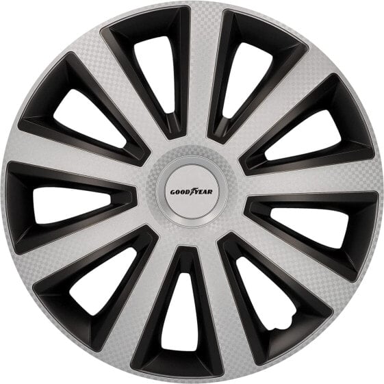 Goodyear 10623 “Memphis Carbon” Car Wheel Trims 38.10 cm (15 Inches) Set of 4 Black/Silver