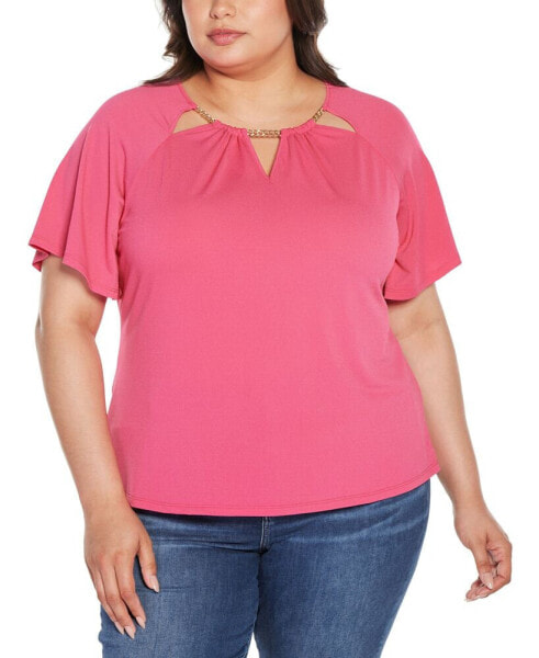 Black Label Plus Size Cutout Detail Knit Top