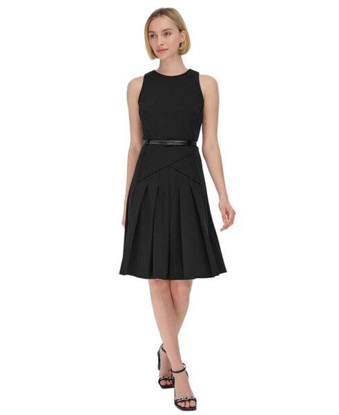 Women's Jewel-Neck Scuba-Crepe Dress