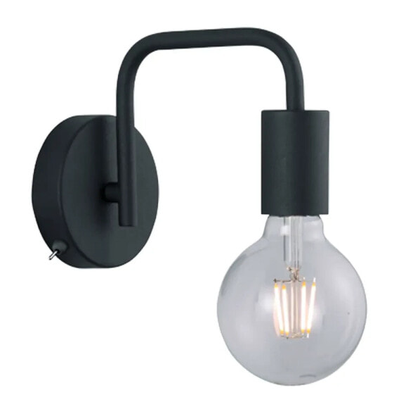 Wandlampe mit Schalter Metall Schwarz