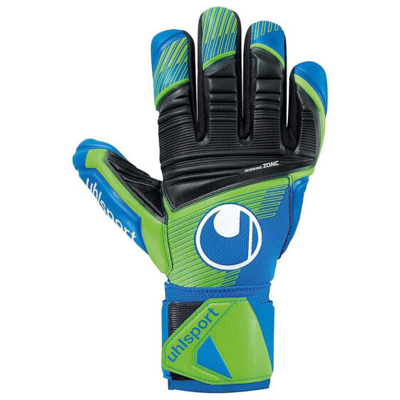 Вратарские перчатки Uhlsport Aquasoft HN в специальном цвете Pacific Blue / Fluo Green / White