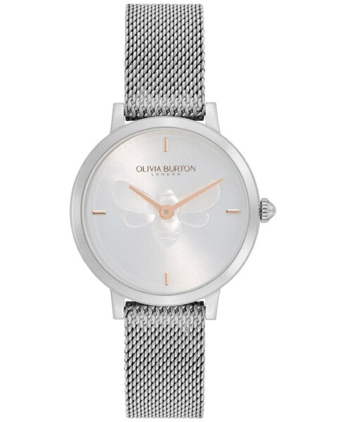 Women's Ultra Slim Bee Silver-Tone Stainless Steel Watch 28mm