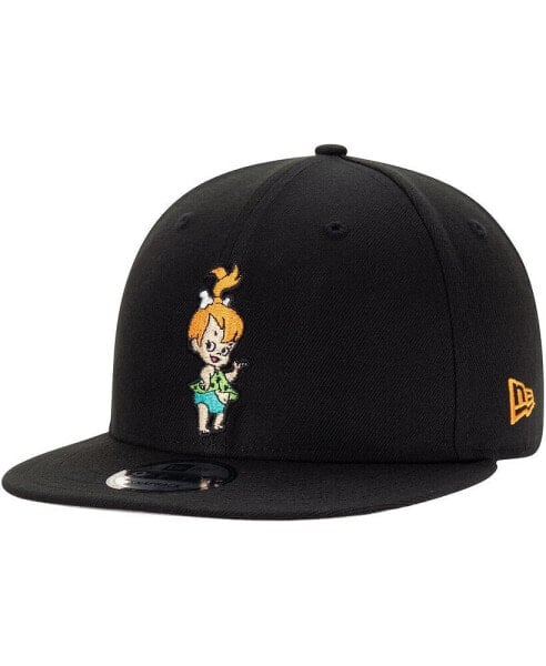 Men's Black The Flintstones Pebbles 9FIFTY Snapback Adjustable Hat