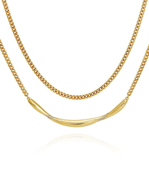 Gold-Tone Layered Curb Chain Necklace, 18" + 2" Extender