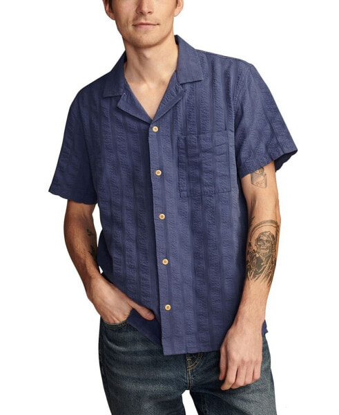 Men's Solid Seersucker Short Sleeve Shirt