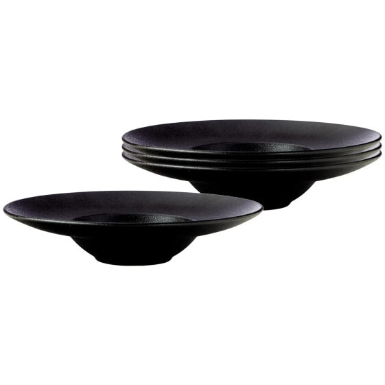 Pasta Suppenteller Caviar Black 4er Set